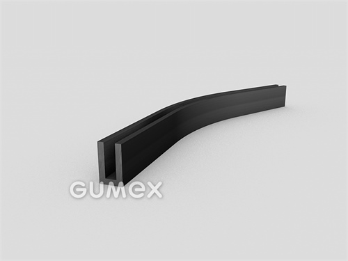 Gumový profil tvaru "U", 17x10/5mm, 60°ShA, EPDM, -40°C/+100°C, čierny